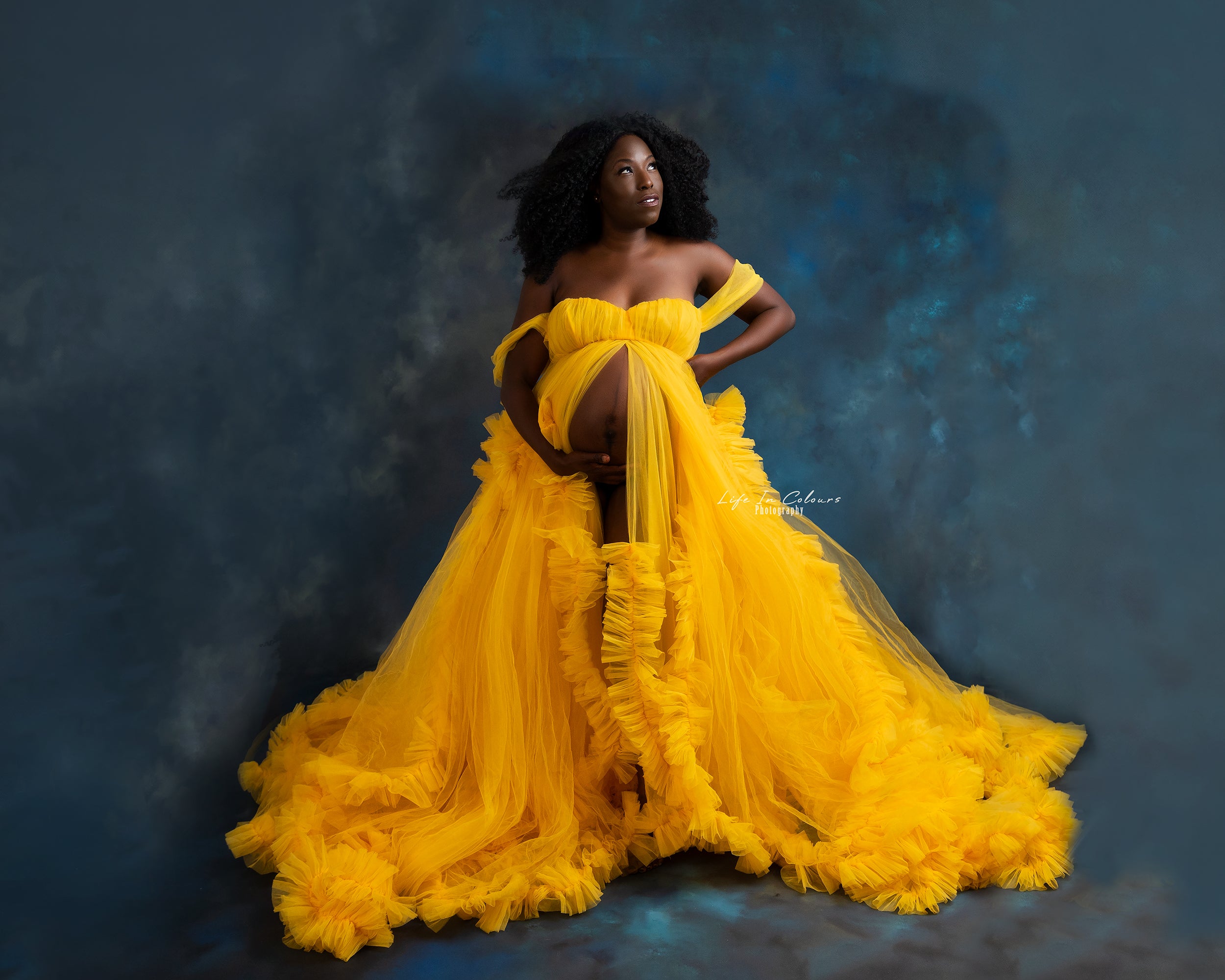 FOR HIRE Tulle MATERNITY PHOTO SHOOT DRESS Yellow Summer